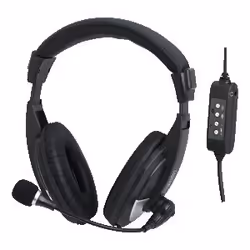 LogiLink HS0019, Avec fil, Appels/Musique, 20 - 20000 Hz, 245 g, Casque, Noir