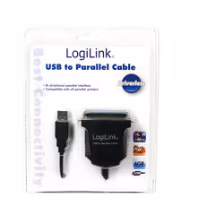 LogiLink AU0003C câble parallèle Noir 1,5 m