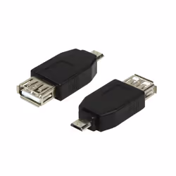 LogiLink AU0029, USB 2.0 Micro-B, USB 2.0-A, Noir