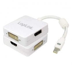 LogiLink CV0045 câble vidéo et adaptateur Mini DisplayPort DisplayPort + DVI + HDMI Blanc