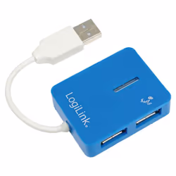 LogiLink USB 2.0 4-Port Hub, 480 Mbit/s, Bleu, Windows 98SE/ME/200/XP/Vista/2003/7, 106 mm, 158 mm, 25 mm
