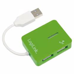 LogiLink USB 2.0 4-Port Hub, 480 Mbit/s, Vert, Windows 98SE/ME/200/XP/Vista/2003/7, 450 g