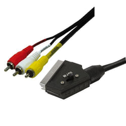 LogiLink Scart - RCA, 2m SCART (21-pin) 3 x RCA Noir