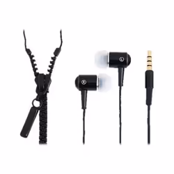 Ecouteur In-Ear avec fermeture éclair - LOGILINK - Noir - Microphone - Haute Fidélité