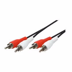 LogiLink 2xRCA - 2xRCA, 2.5m, 2 x RCA, Mâle, 2 x RCA, Mâle, 2,5 m, Noir
