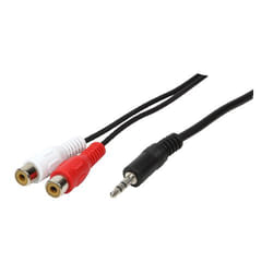 LogiLink 1x3.5mm - 2xRCA, 0.2m câble audio 0,2 m 3,5mm Noir