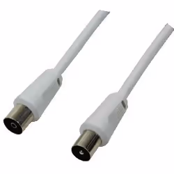 LogiLink CA1061, 2,5 m, Coaxial Plug, Coaxial jack, Blanc
