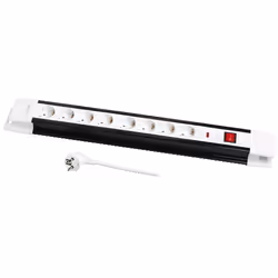 LogiLink LPS207, 3 m, Type F, Noir, Blanc, Plastique, 8 sortie(s) CA, 250 V