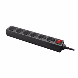 LogiLink LPS202B, 1,4 m, Type F, IP20, Noir, TÜV, GS, 6 sortie(s) CA