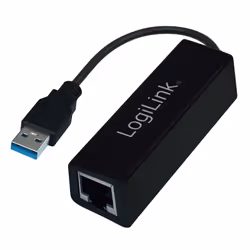 LogiLink UA0184A, Avec fil, USB, Ethernet, 1000 Mbit/s, Noir