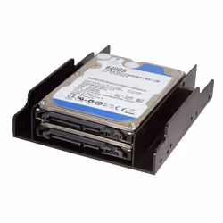 LogiLink AD0010, 2x 3,5", Panneau de façade, 2.5", Noir, Plastique, 122 mm
