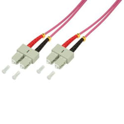 LogiLink 2m SC-SC câble InfiniBand et à fibres optiques Rose