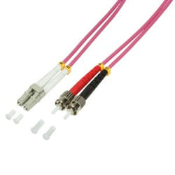 LogiLink 1m LC-ST câble InfiniBand et à fibres optiques Rose