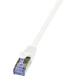 CQ3061S RJ45 Câble réseau, câble patch cat 6a s/ftp 3.00 m blanc ignifuge, avec cliquet d'encastrement 1 pc(s) V969461 - Logilink