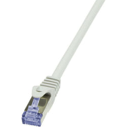CQ3082S RJ45 Câble réseau, câble patch cat 6a s/ftp 7.50 m gris ignifuge, avec cliquet d'encastrement 1 pc(s) V962231 - Logilink
