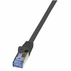 LogiLink Cat6a S/FTP, 1m, 1 m, Cat6a, S/FTP (S-STP), RJ-45, RJ-45, Noir