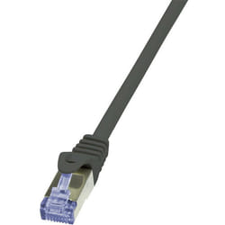 CQ3053S RJ45 Câble réseau, câble patch cat 6a s/ftp 2.00 m noir ignifuge, avec cliquet d'encastrement 1 pc(s) V969091 - Logilink