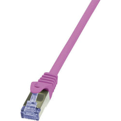 CQ3049S RJ45 Câble réseau, câble patch cat 6a s/ftp 1.50 m rose ignifuge, avec cliquet d'encastrement 1 pc(s) V961991 - Logilink