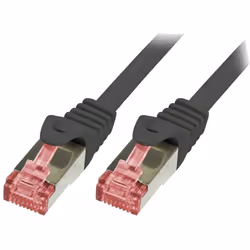 LogiLink - Cable reseau noir 1.00m SFTP blinde RJ45 cat6 - Type de câble : Cordon RJ45 catégorie 6 blindé S/FTP - Prise en ch ...