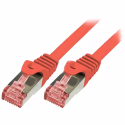 LogiLink - Cable reseau rouge 0.50m SFTP blinde RJ45 cat6 - Type de câble : Cordon RJ45 catégorie 6 blindé S/FTP - Prise en c ...