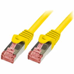LogiLink - Cable reseau jaune 0.25m SFTP blinde RJ45 cat6 - Type de câble : Cordon RJ45 catégorie 6 blindé S/FTP - Prise en c ...
