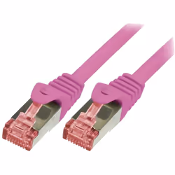 LogiLink - Cable reseau rose 1.00m SFTP blinde RJ45 cat6 - Type de câble : Cordon RJ45 catégorie 6 blindé S/FTP - Prise en ch ...