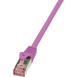 CQ2059S RJ45 Câble réseau, câble patch cat 6 s/ftp 2.00 m rose ignifuge, avec cliquet d'encastrement 1 pc(s) V961431 - Logilink