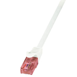 LogiLink 1m Cat.6 U/UTP câble de réseau Blanc Cat6 U/UTP (UTP)