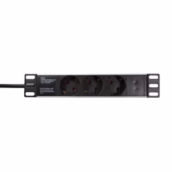 LogiLink PDU3B01, 1U, Polypropylène (PP), Noir, 3 sortie(s) CA, 1,8 m, H05VV-F