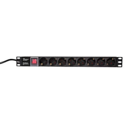 LogiLink PDU8C01 unité de distribution d'énergie 8 sortie(s) CA 1U Noir