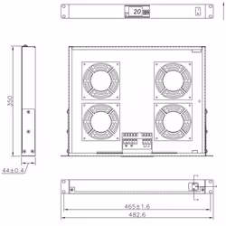 Techly I-CASE FAN-TC4 accessoire de racks Panneau ventilation