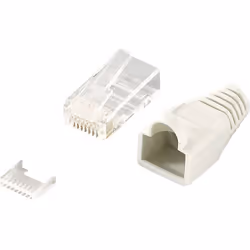 Connectique RJ45 CAT 6 non blindé LogiLink MP0023 RJ45 mâle droit Pôle: 8P8C gris 100 pc(s)