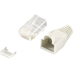 Connectique RJ45 CAT 6 non blindé LogiLink MP0023 RJ45 mâle droit Pôle: 8P8C gris 100 pc(s)