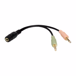 LogiLink CA0020, 3,5mm, Femelle, 2 x 3.5mm, Mâle, 0,15 m, Noir