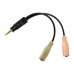 LogiLink CA0021, 3,5mm, Mâle, 2 x 3.5mm, Femelle, 0,15 m, Noir