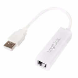LogiLink UA0144B, Avec fil, USB, Ethernet, 100 Mbit/s, Blanc
