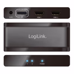 LogiLink CV0093, DisplayPort, 2x HDMI, Noir, 300 MHz, RoHS, CE, 5 V
