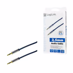 LogiLink 3.5mm - 3.5mm 0.3m câble audio 0,3 m 3,5mm Bleu - Vue supplémentaire 4