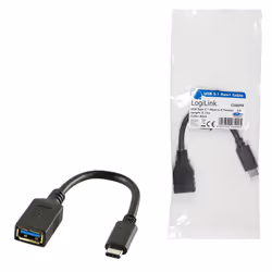 LogiLink USB C - USB A 0.15m câble USB 0,15 m USB 3.2 Gen 2 (3.1 Gen 2) Noir - Vue supplémentaire 5