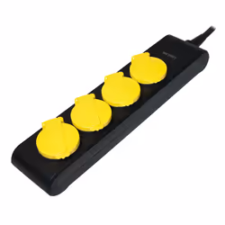 LogiLink LPS212, 1,4 m, IP44, Plastique, Noir, Jaune, 4 sortie(s) CA, 16 A