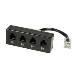 LogiLink 0.1m RJ45/4xRJ11 répartiteur téléphonique Noir