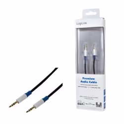 LogiLink BASC15 câble audio 1,5 m 3,5mm Noir, Bleu, Gris