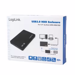 LogiLink UA0256 Boîtier de disques de stockage Boîtier HDD Noir 2.5" - Vue supplémentaire 8