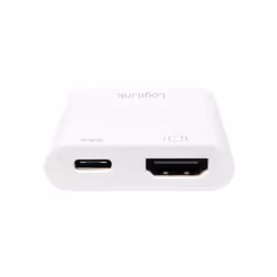 LogiLink 0.14m, 2xUSB-C/HDMI adaptateur graphique USB 3840 x 2160 pixels Blanc
