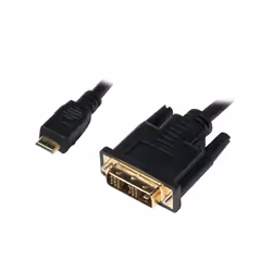 LogiLink Mini-HDMI - DVI-D M/M 2m, 2 m, Mini-HDMI, DVI-D, Mâle, Mâle, Or