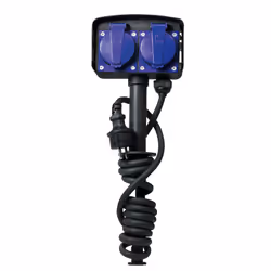 LogiLink LPS214 multiprise 2 m 2 sortie(s) CA Extérieure Noir, Bleu