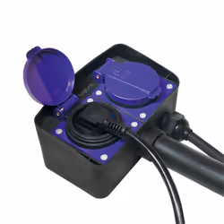 LogiLink LPS214 multiprise 2 m 2 sortie(s) CA Extérieure Noir, Bleu