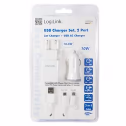 LogiLink PA0137 chargeur d'appareils mobiles Smartphone, Tablette Blanc Secteur, Allume-cigare Auto, Intérieure - Vue supplémentaire 5