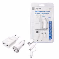 LogiLink PA0137 chargeur d'appareils mobiles Smartphone, Tablette Blanc Secteur, Allume-cigare Auto, Intérieure - Vue supplémentaire 6
