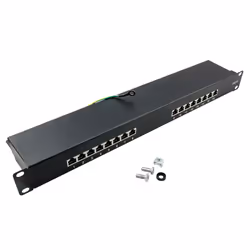 LogiLink NP0057, RJ-45, Cat5e, Cat6, Cat6a, Noir, Acier, Montage de rack, 1U